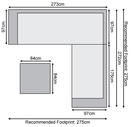 Infinity Fabric Corner Sofa Set with Coffee Table