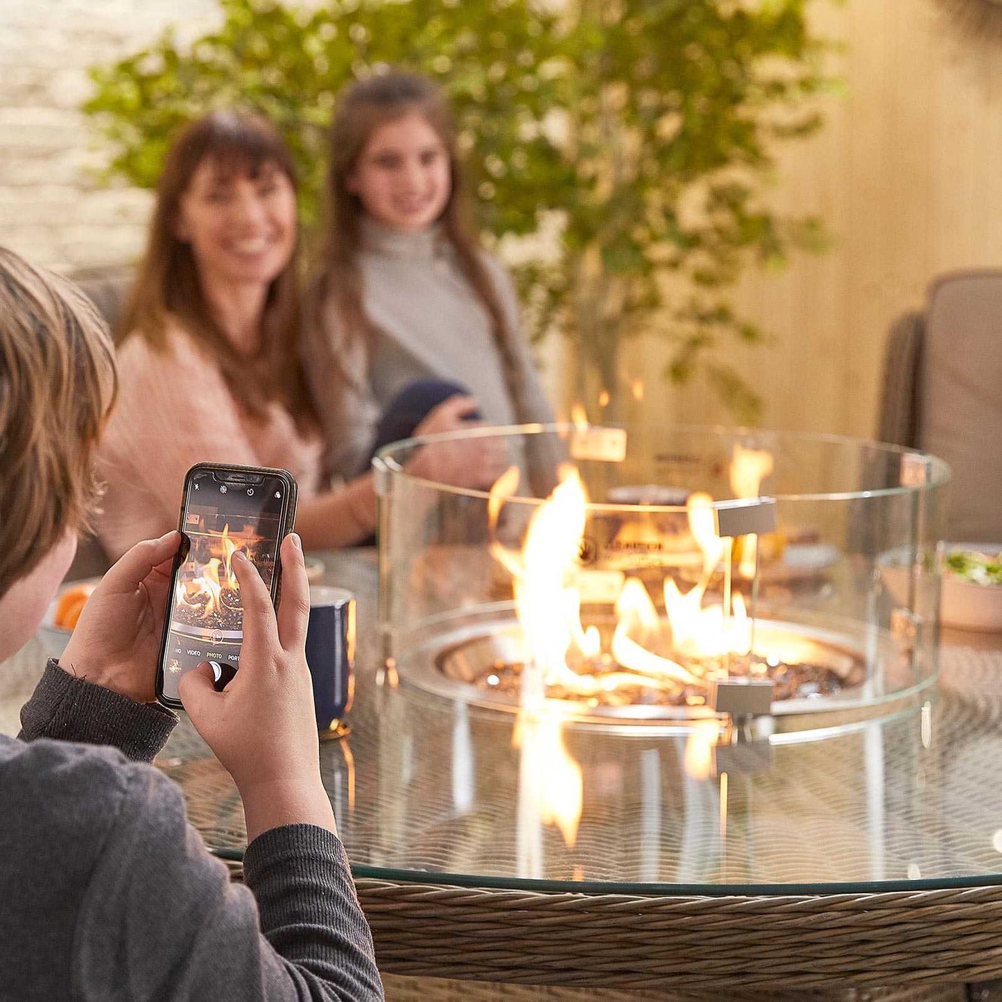 Carolina 8 Seat Dining Set with Fire Pit