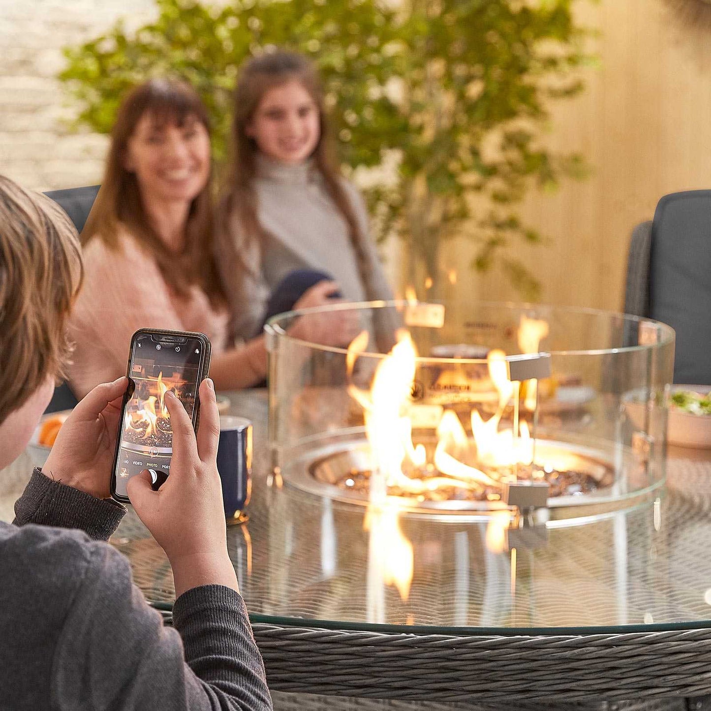 Carolina 8 Seat Dining Set with Fire Pit