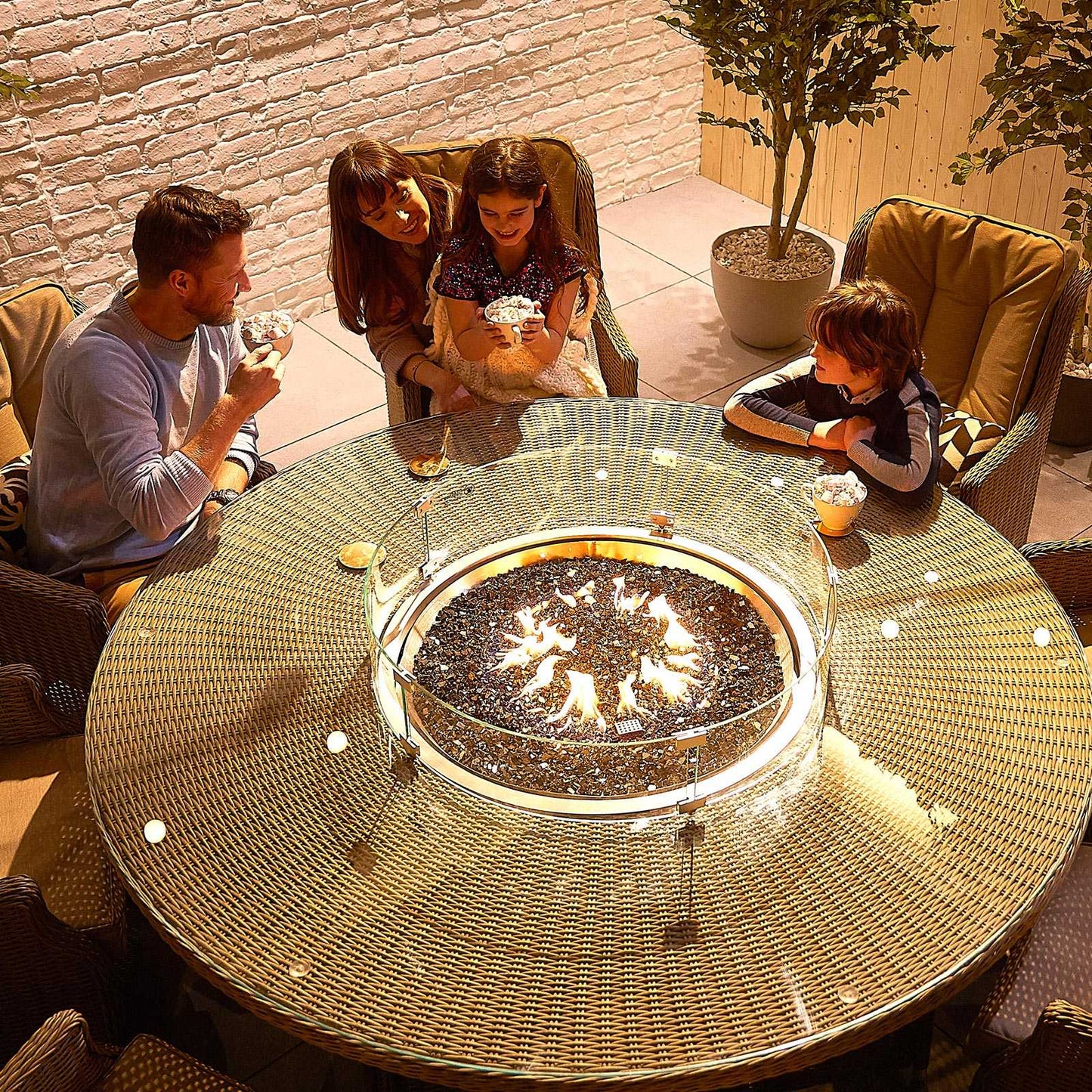 Carolina 8 Seat Dining Set with Fire Pit