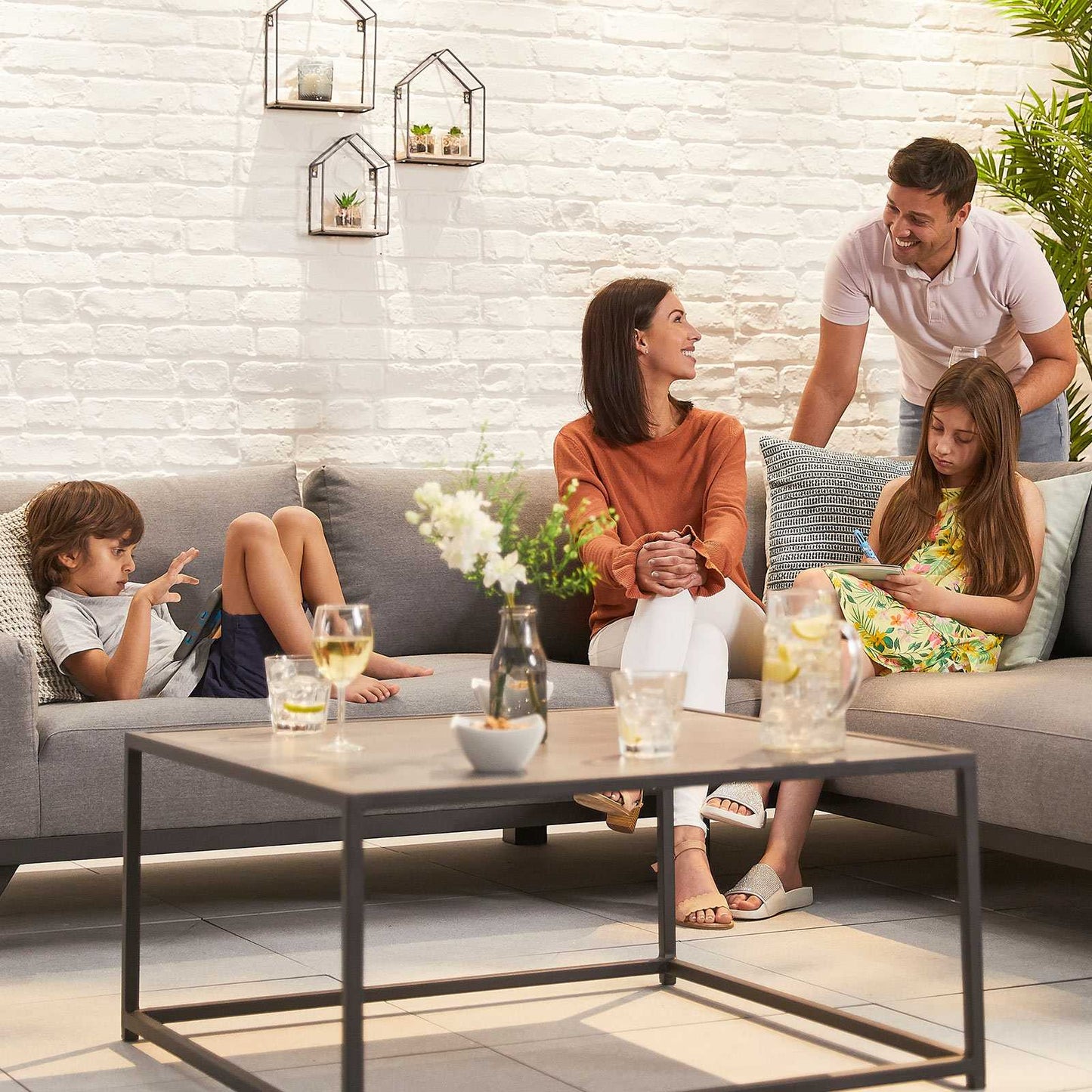 Tranquility Fabric Corner Sofa with Coffee Table & Lounge Chair