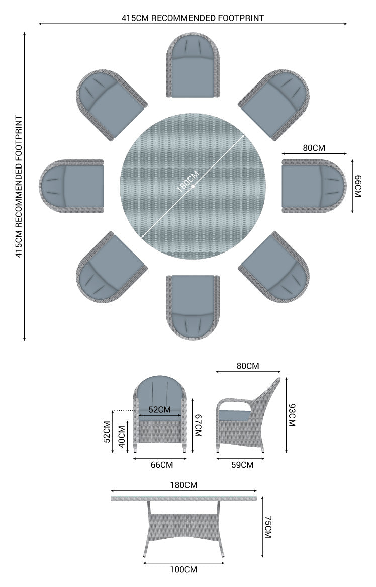 Leanna 8 Seat Dining Set