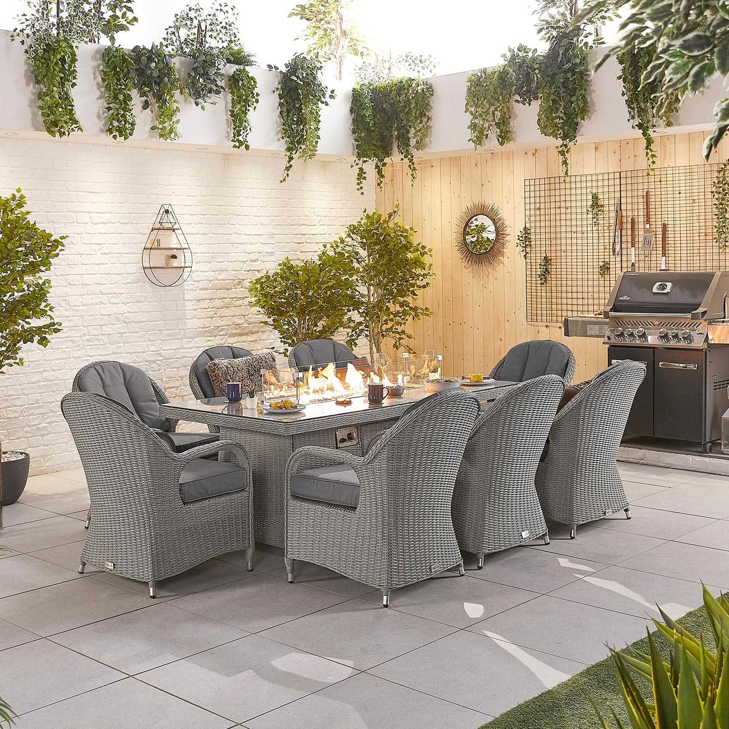 Leanna 8 Seat Firepit Dining Table