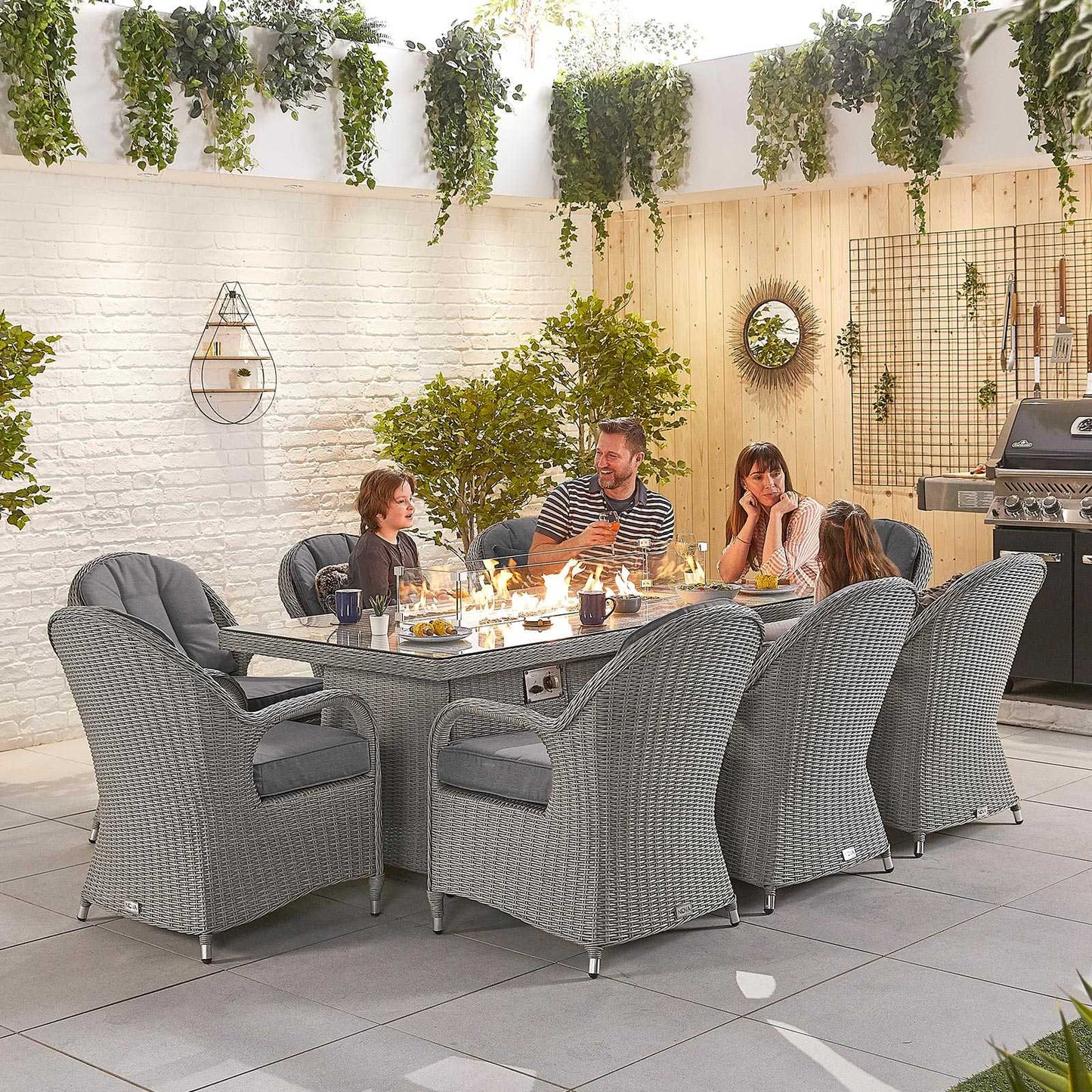 Leanna 8 Seat Firepit Dining Table