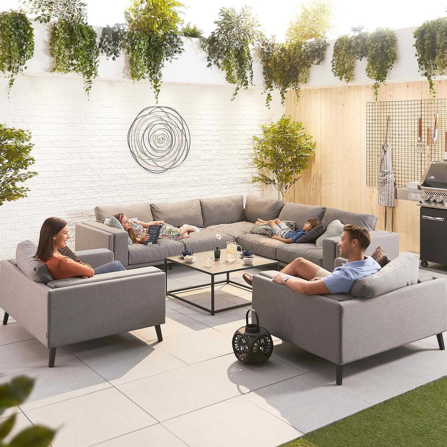 Infinity Fabric Corner Sofa Set with Lounge Chairs