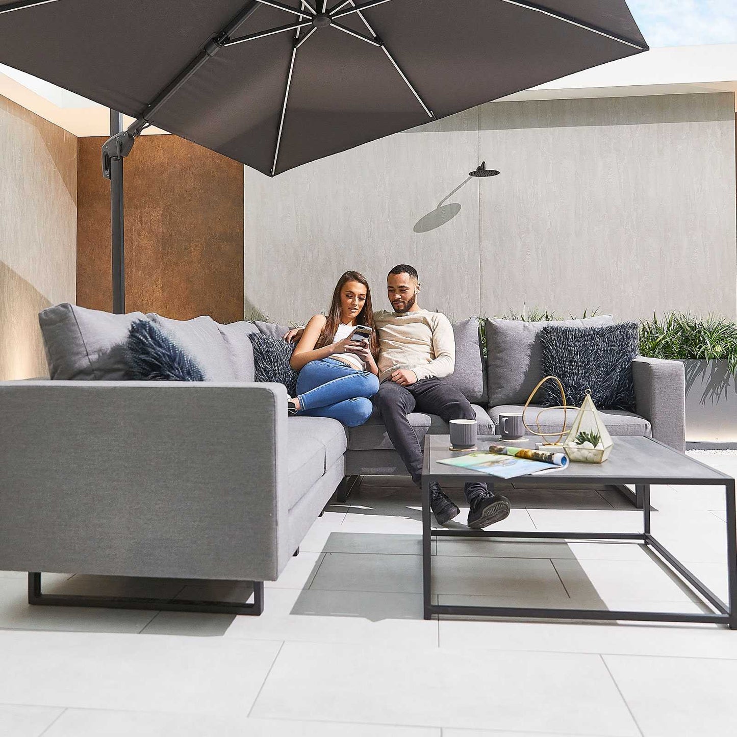 Eden Fabric Corner Sofa Set with Coffee Table & Footstool