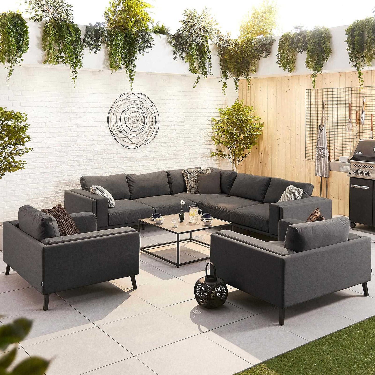 Infinity Fabric Corner Sofa Set with Lounge Chairs