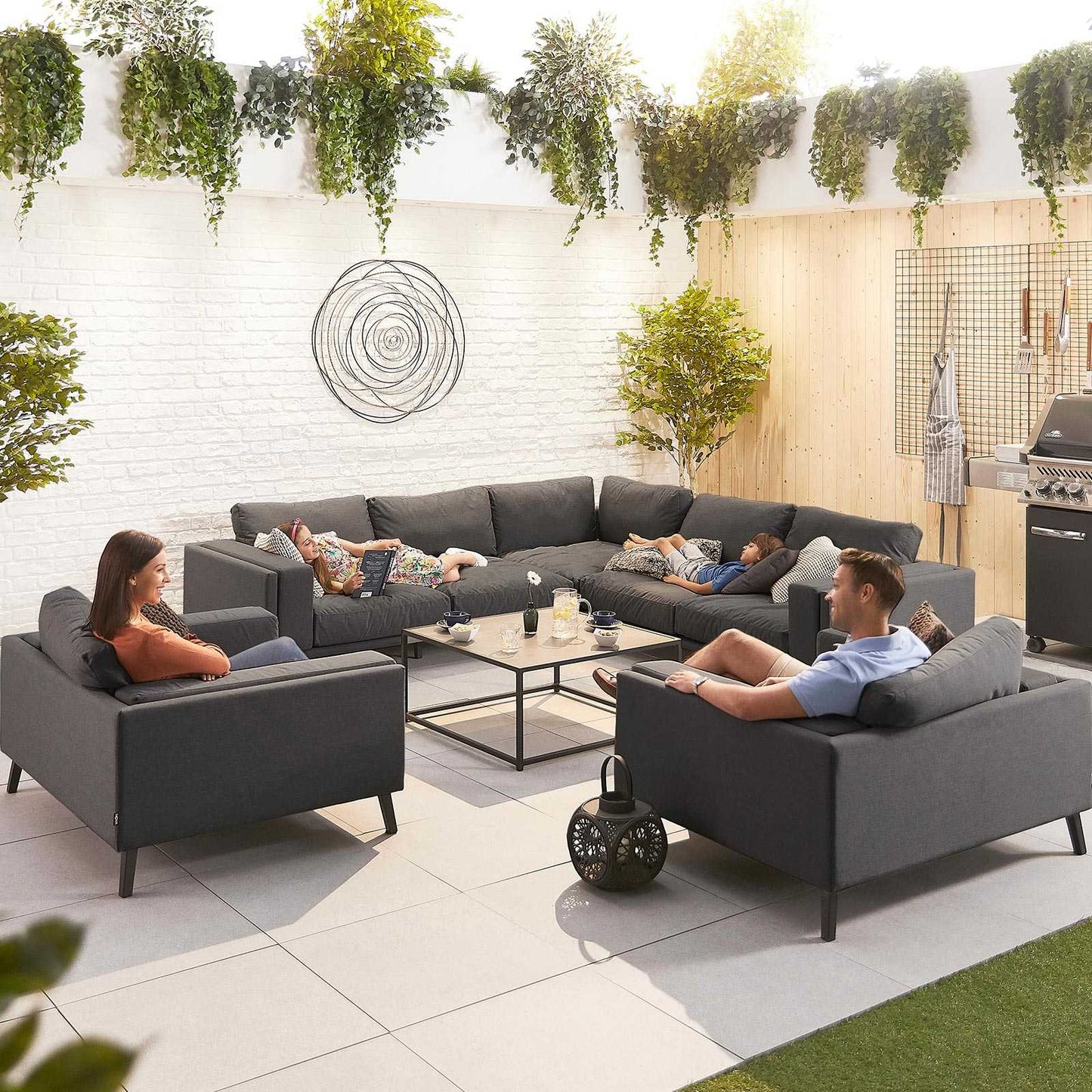 Infinity Fabric Corner Sofa Set with Lounge Chairs