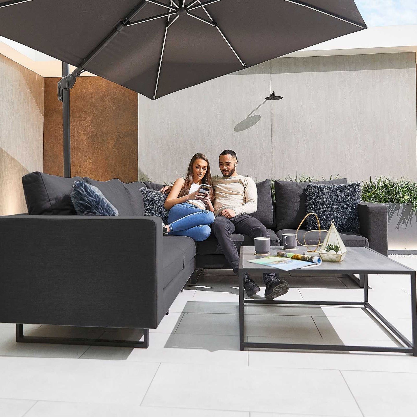 Eden Fabric Corner Sofa Set with Coffee Table & Footstool