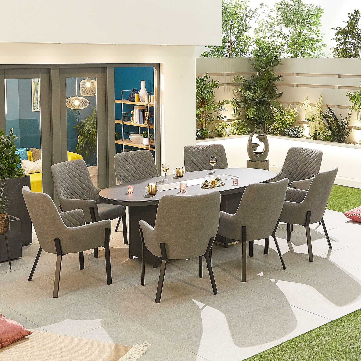 Edge Fabric 8 Seat Dining Set