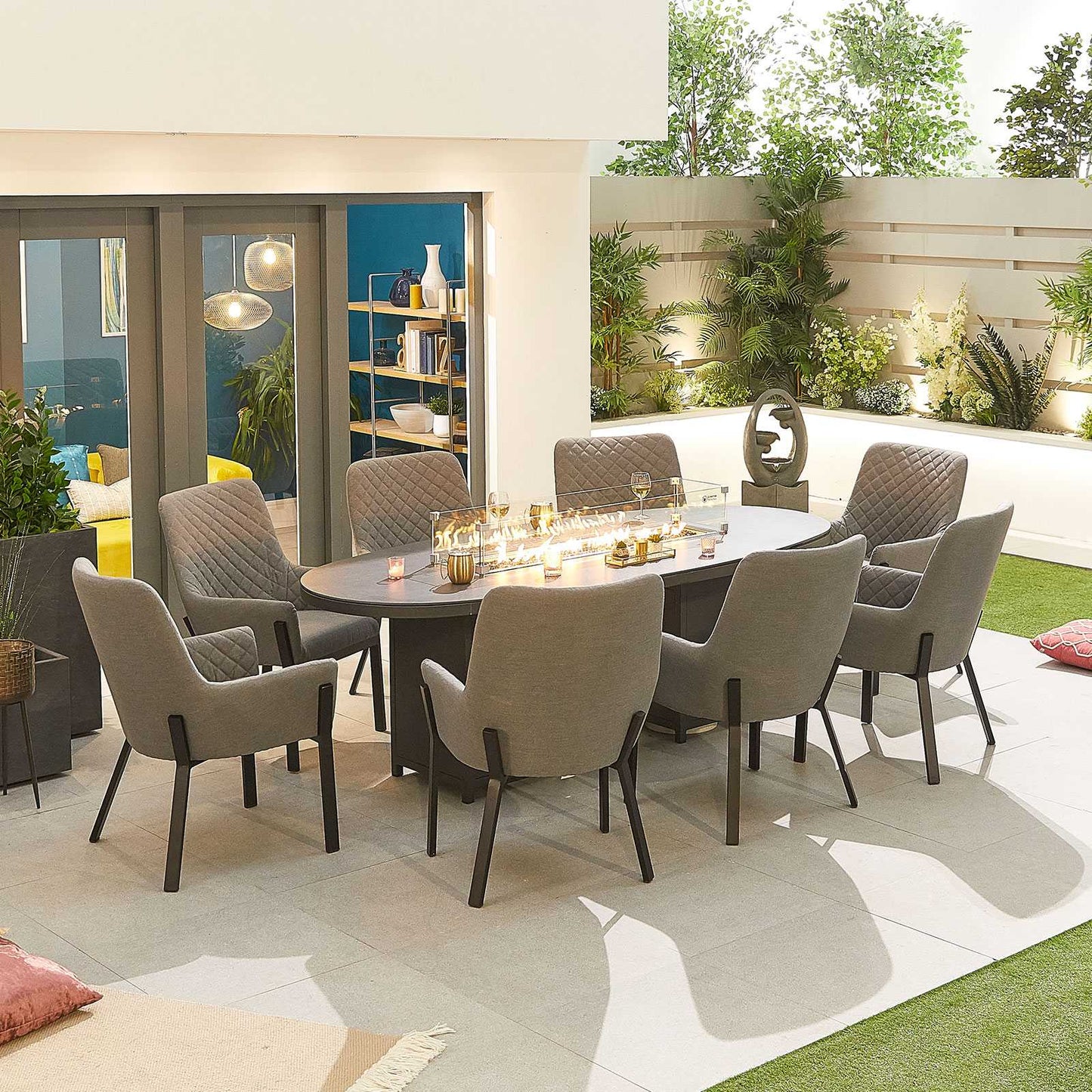 Edge Fabric 8 Seat Dining Set