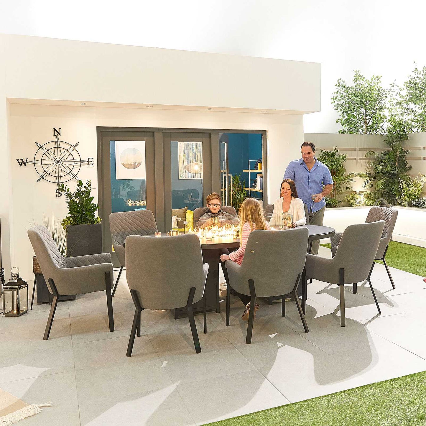Edge Fabric 8 Seat Dining Set