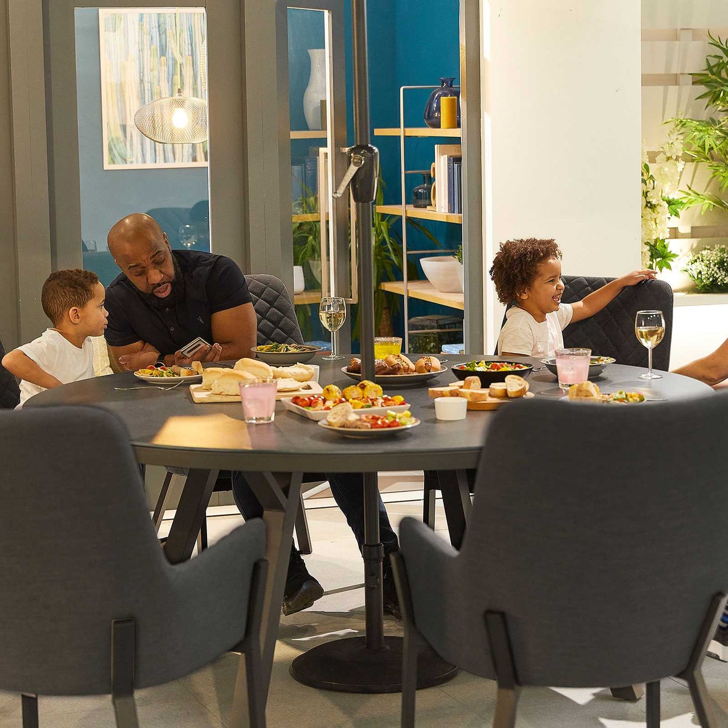 Genoa Fabric 8 Seat Dining Set