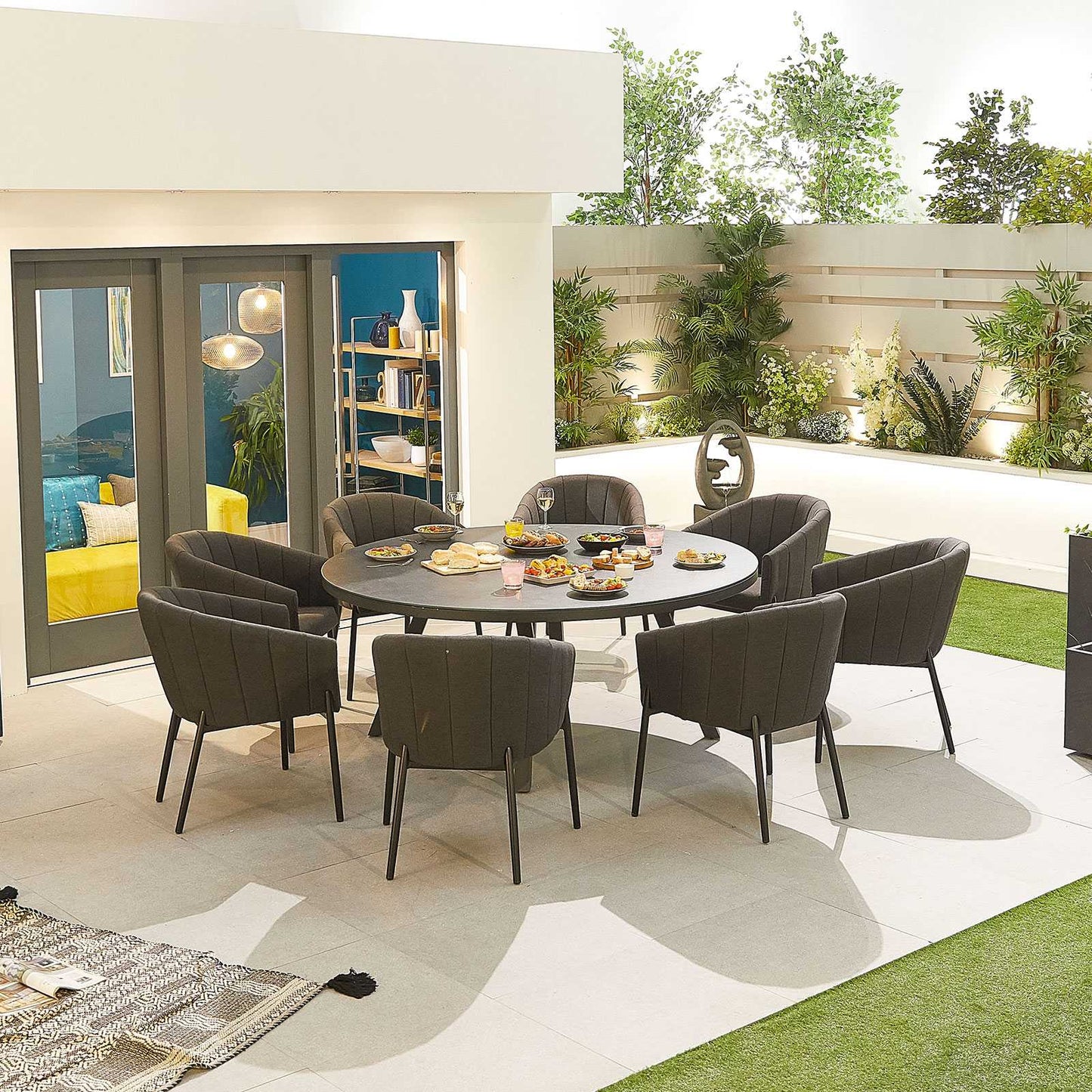Edge Fabric 8 Seat Dining Set