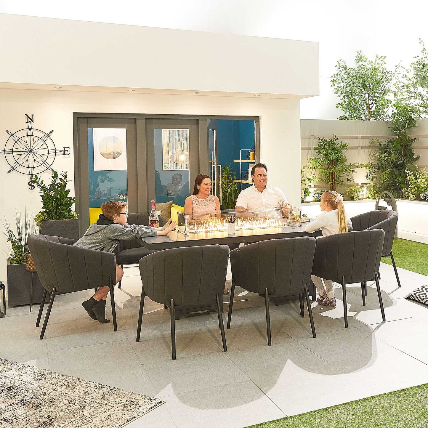 Edge Fabric 8 Seat Dining Set