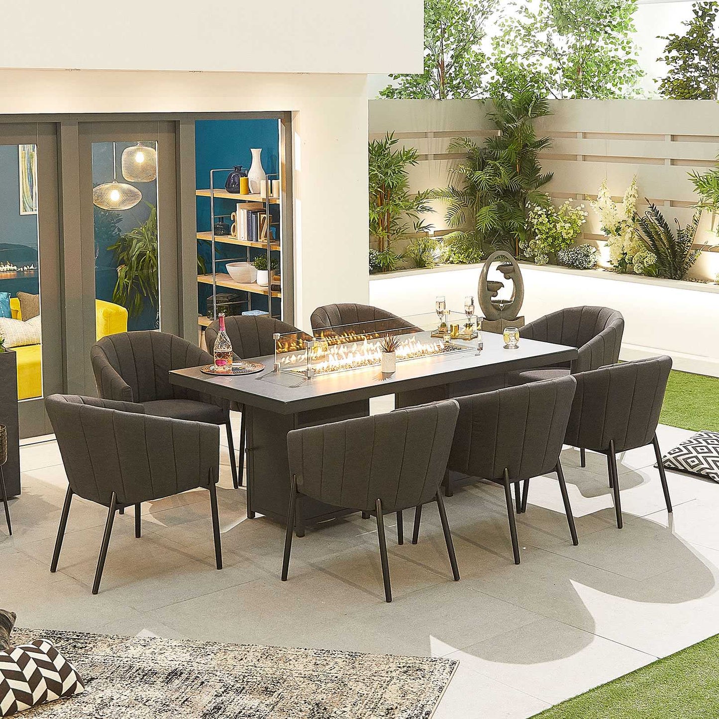 Edge Fabric 8 Seat Dining Set
