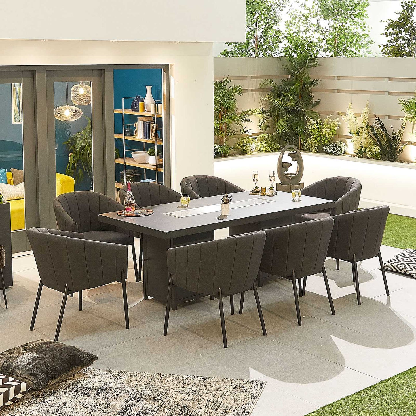Edge Fabric 8 Seat Dining Set