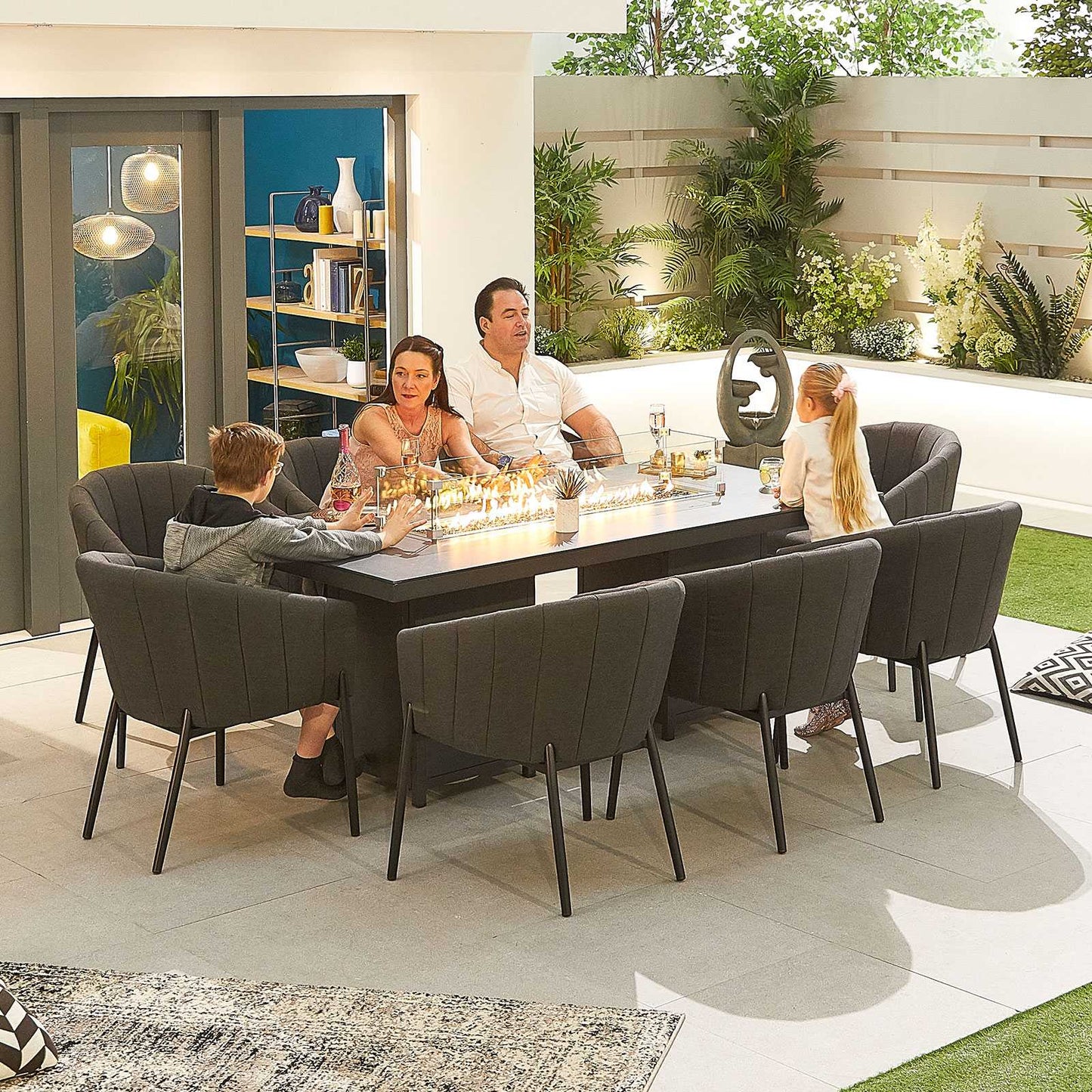 Edge Fabric 8 Seat Dining Set