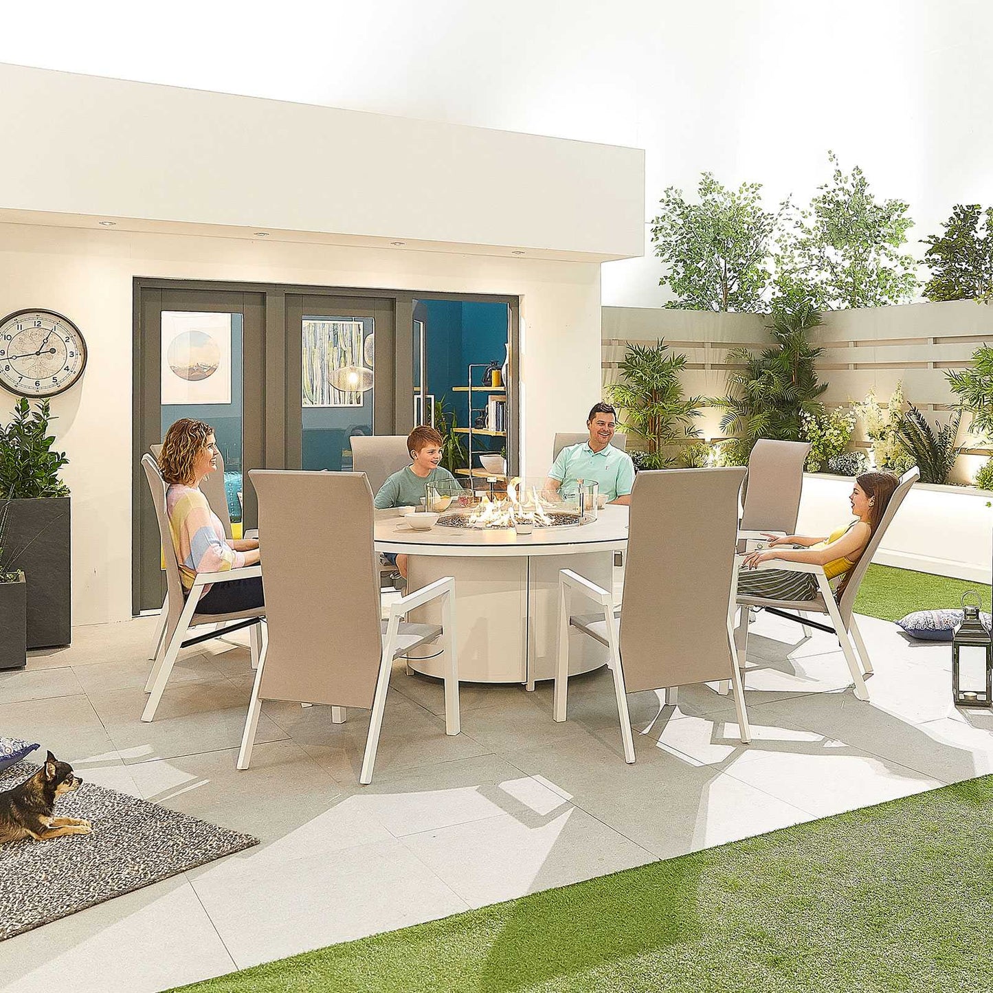 Carolina 6 Seat Dining Set with Firepit