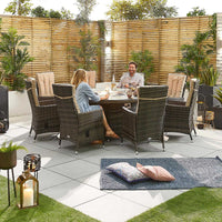 Ruxley 8 Seat Dining Set with Fire Pit