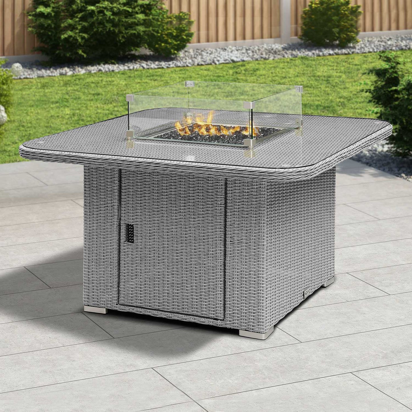 Harper Deluxe Corner Dining Set with Fire Pit Table