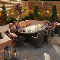 Ruxley 8 Seat Dining Set with Fire Pit