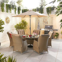 Carolina 6 Seat Dining Set with Firepit