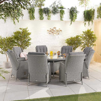 Carolina 8 Seat Dining Set with Fire Pit