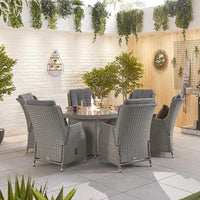 Carolina 6 Seat Dining Set with Firepit