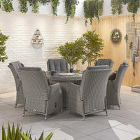 Carolina 6 Seat Dining Set with Firepit