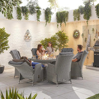 Carolina 8 Seat Dining Set with Fire Pit