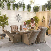 Venice 8 Seat Dining Set with Firepit