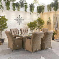 Carolina 8 Seat Dining Set with Fire Pit