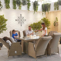 Carolina 8 Seat Dining Set with Fire Pit
