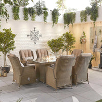 Carolina 8 Seat Dining Set with Fire Pit