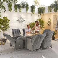 Carolina 8 Seat Dining Set with Fire Pit