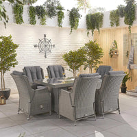 Carolina 8 Seat Dining Set with Fire Pit