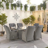 Carolina 8 Seat Dining Set with Fire Pit