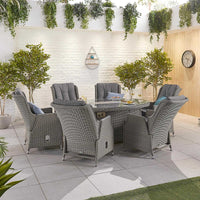 Carolina 6 Seat Dining Set with Firepit