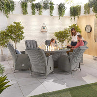 Carolina 8 Seat Dining Set with Fire Pit