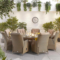 Carolina 8 Seat Dining Set with Fire Pit