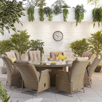 Carolina 8 Seat Dining Set with Fire Pit