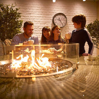 Carolina 8 Seat Dining Set with Fire Pit