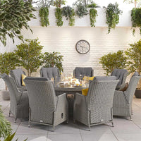 Carolina 8 Seat Dining Set with Fire Pit