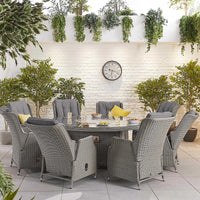 Carolina 8 Seat Dining Set with Fire Pit