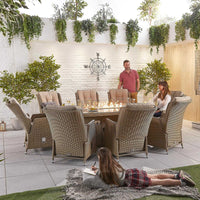 Carolina 8 Seat Dining Set with Fire Pit