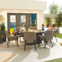 Genoa 6 Seat Dining Set with Firepit