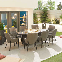 Genoa 6 Seat Dining Set with Firepit