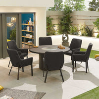 Genoa 6 Seat Dining Set with Firepit