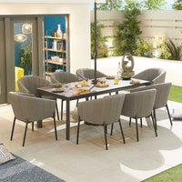 Edge Fabric 8 Seat Dining Set